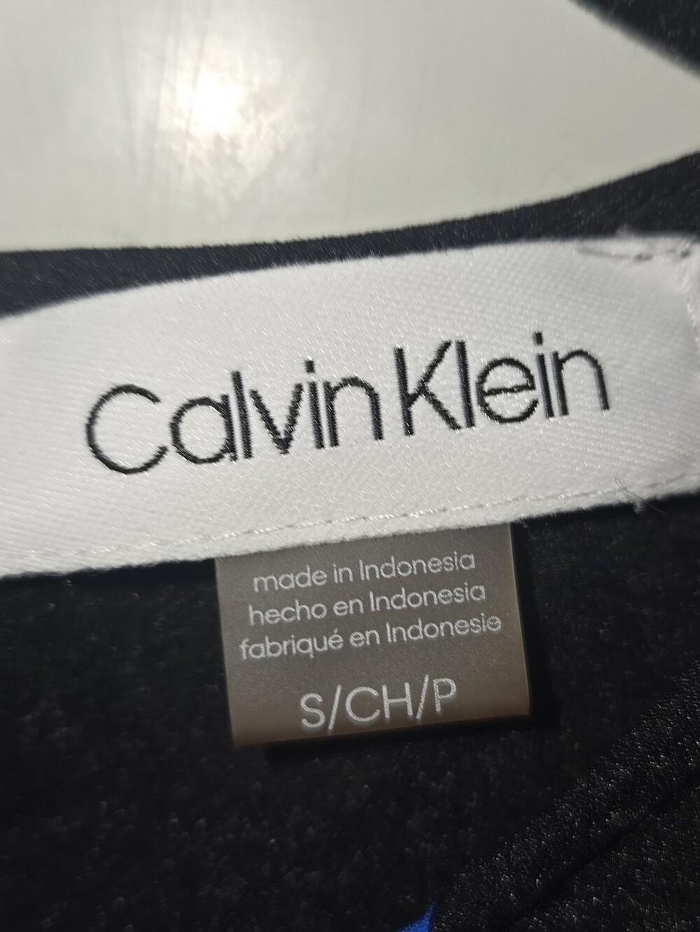 Calvin Klein Black Sleeveless Top with Royal Blue and Teal Center Panel - Picture 3 of 5